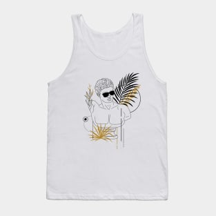 Hermes (Mercurius). Creative Illustration In Geometric And Line Art Style Tank Top